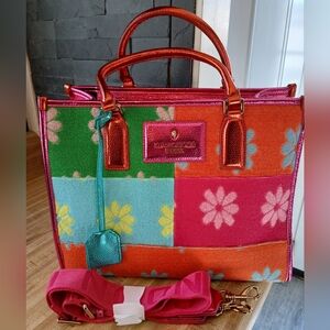 Kurt Geiger NWT Floral Tote/Crossbidy W/Guitar Strap & Dustbag